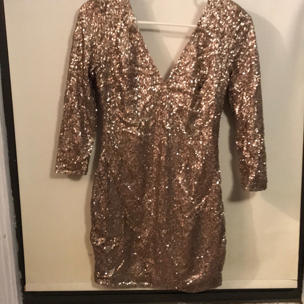 NYE Gold Sequin Dress